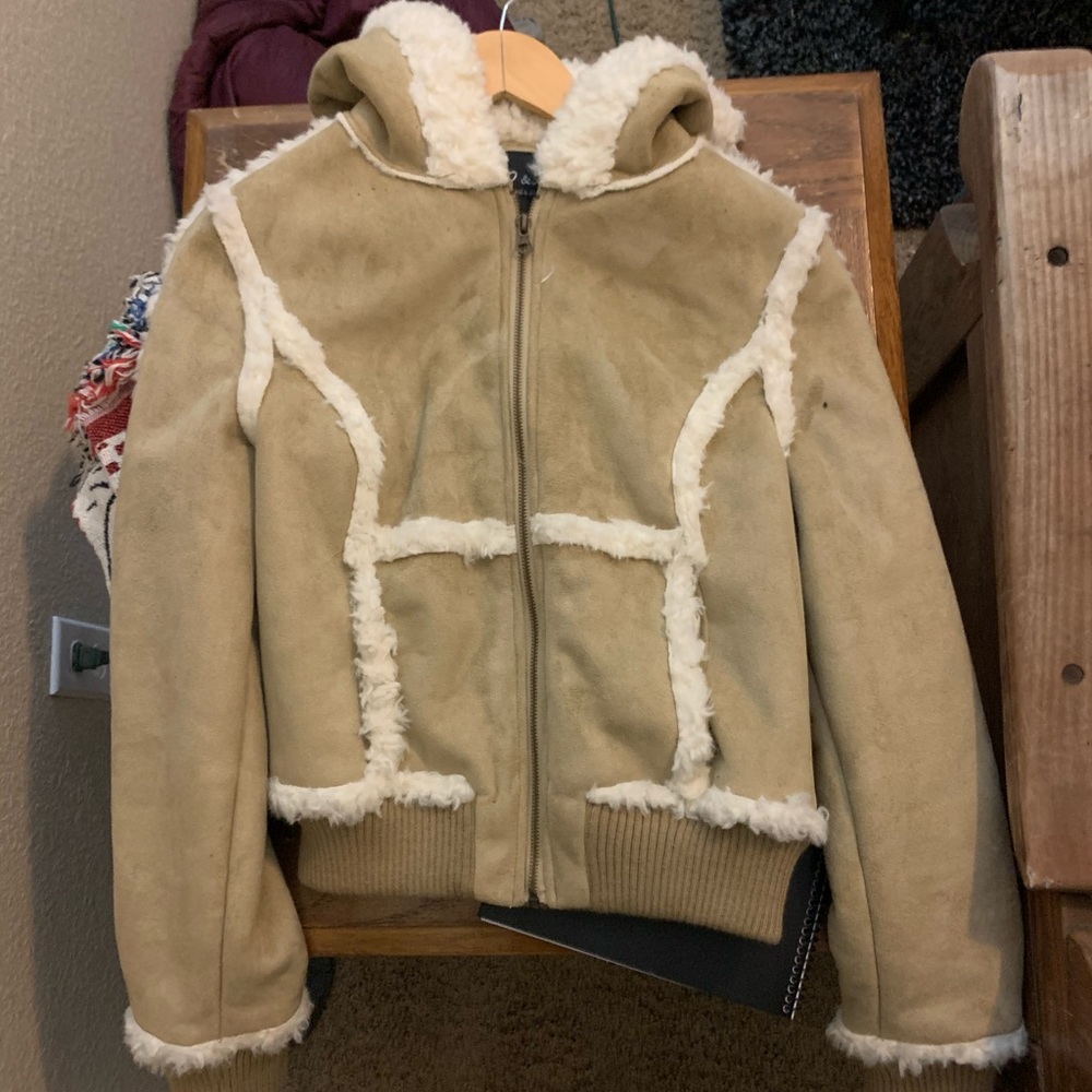 O&G Original & Glamour Medium BEIGE Suede Parka